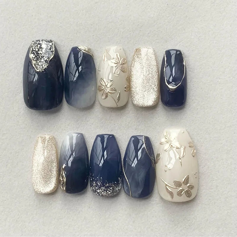 Romantic Y2K Star Press-On Nails, 24-Piece Almond Set