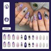 Romantic Y2K Star Press-On Nails, 24-Piece Almond Set