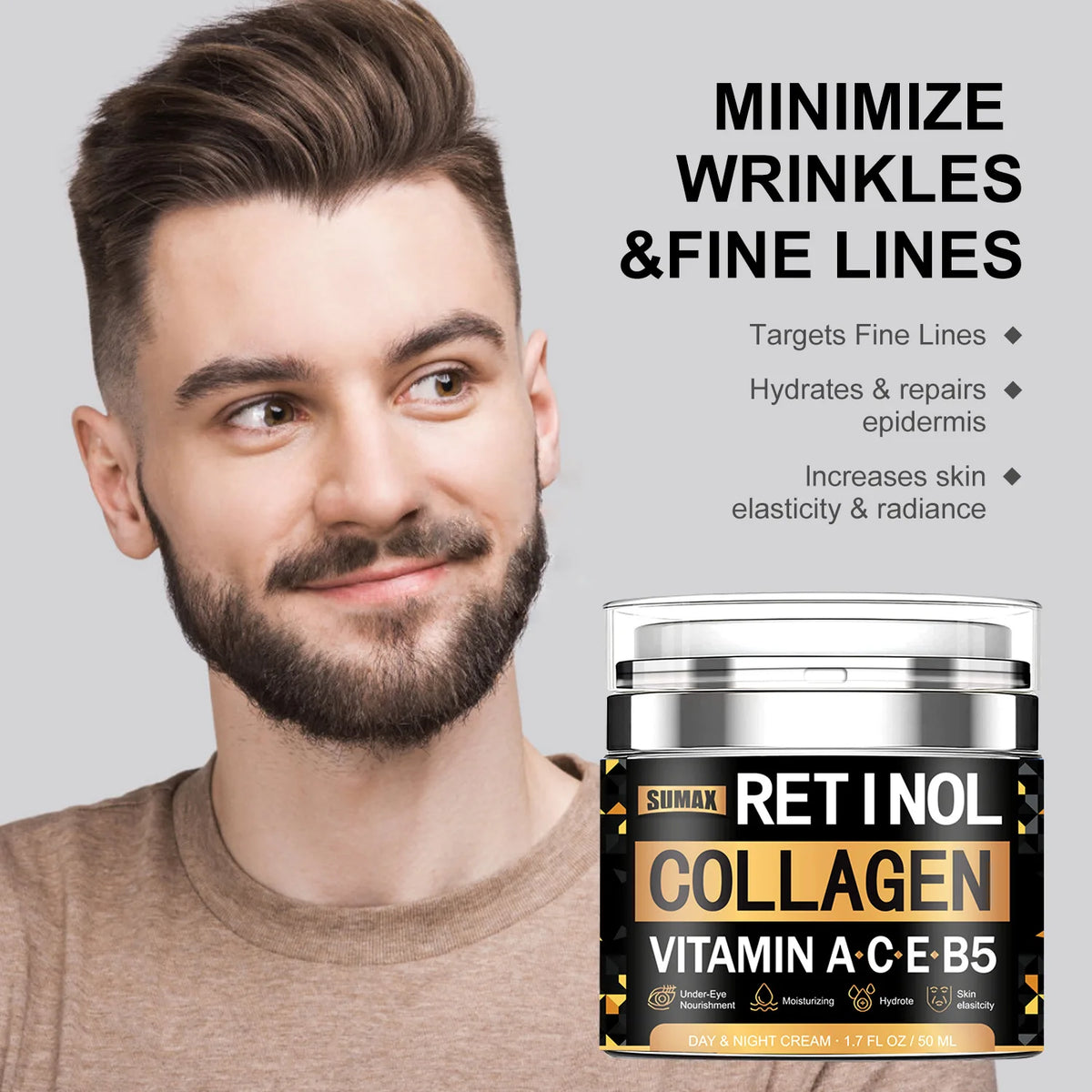 Men's Retinol and Vitamin C Moisturizing Cream, 50ml