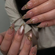 Metallic Cat Eye French Press-On Nails, 24-Piece Set