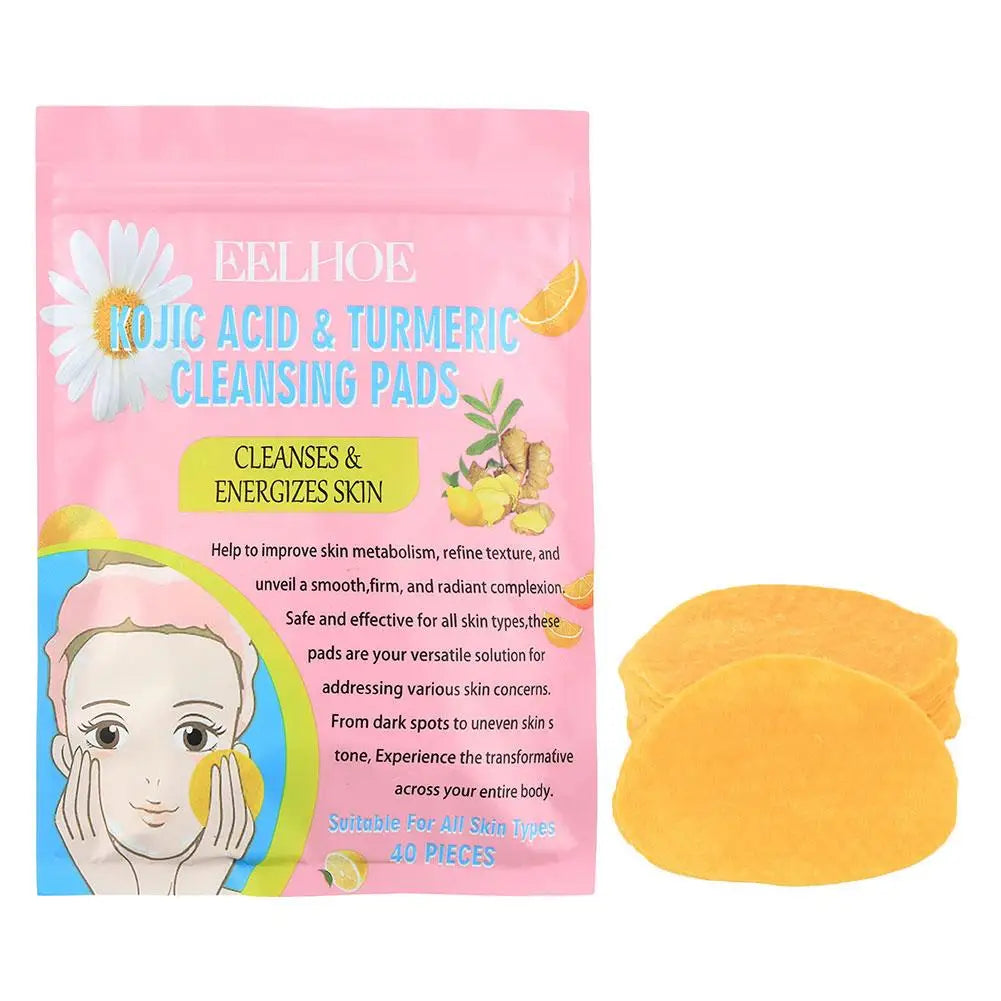 Turmeric and Kojic Acid Cleansing Pads, 40 or 50 Pieces