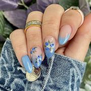 Romantic Y2K Star Press-On Nails, 24-Piece Almond Set