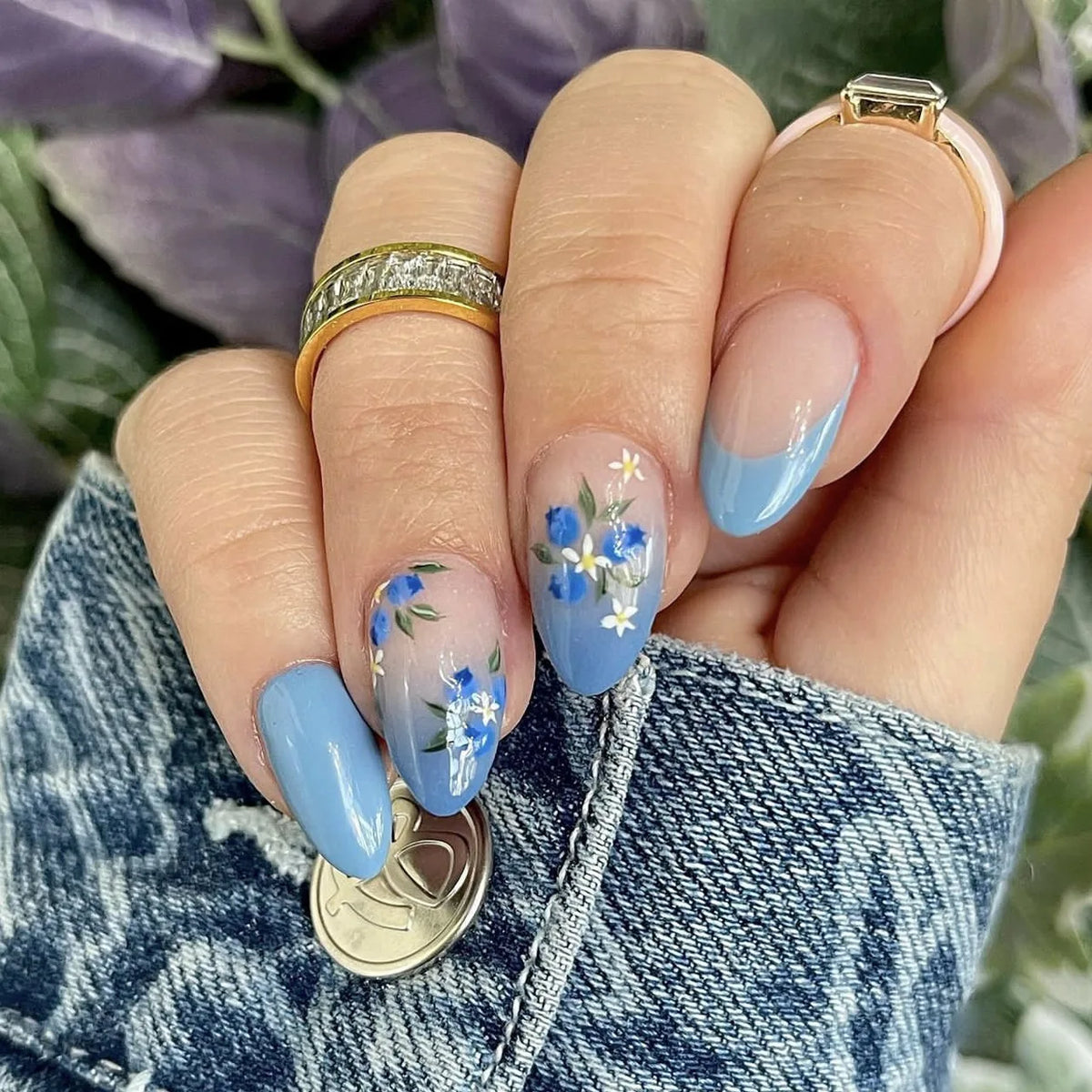 Romantic Y2K Star Press-On Nails, 24-Piece Almond Set