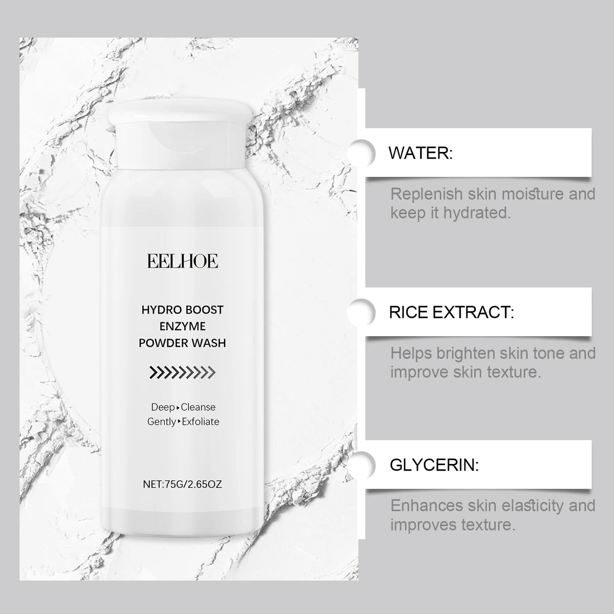 Eelhoe Enzyme Facial Powder Wash, 75 g