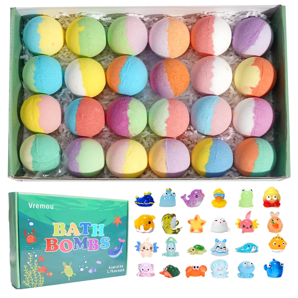 Kids Surprise Bath Bomb Gift Set, 24 Pack