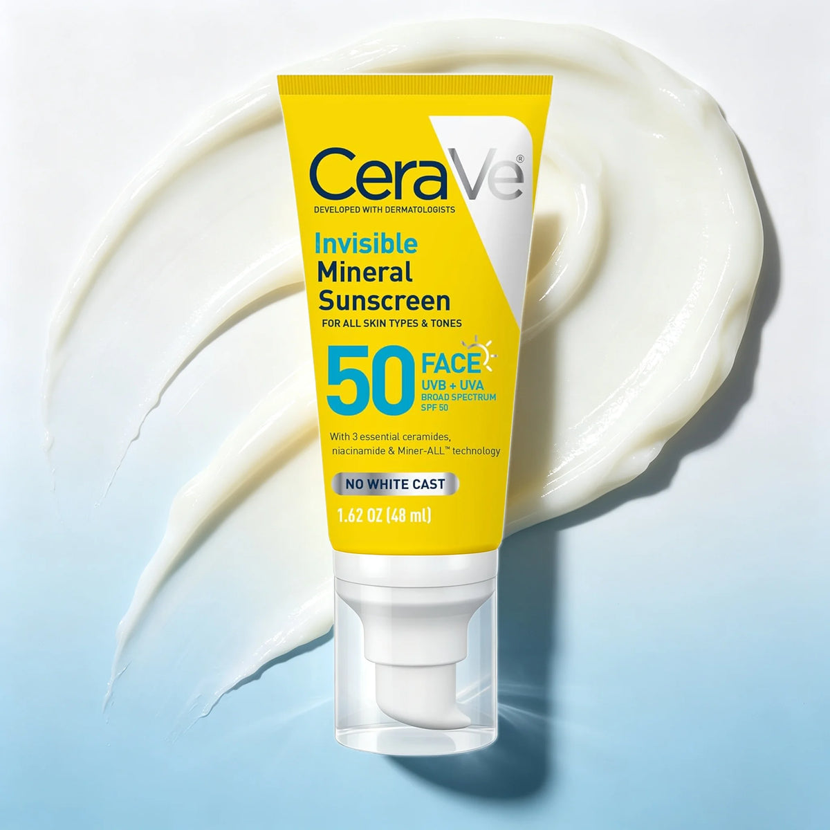 CeraVe Invisible Mineral Sunscreen SPF 50, 1.62 oz