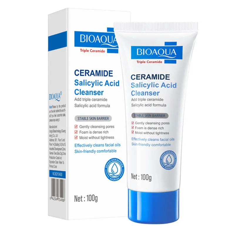 BIOAOUA Ceramide and Salicylic Acid Facial Cleanser, 100 g
