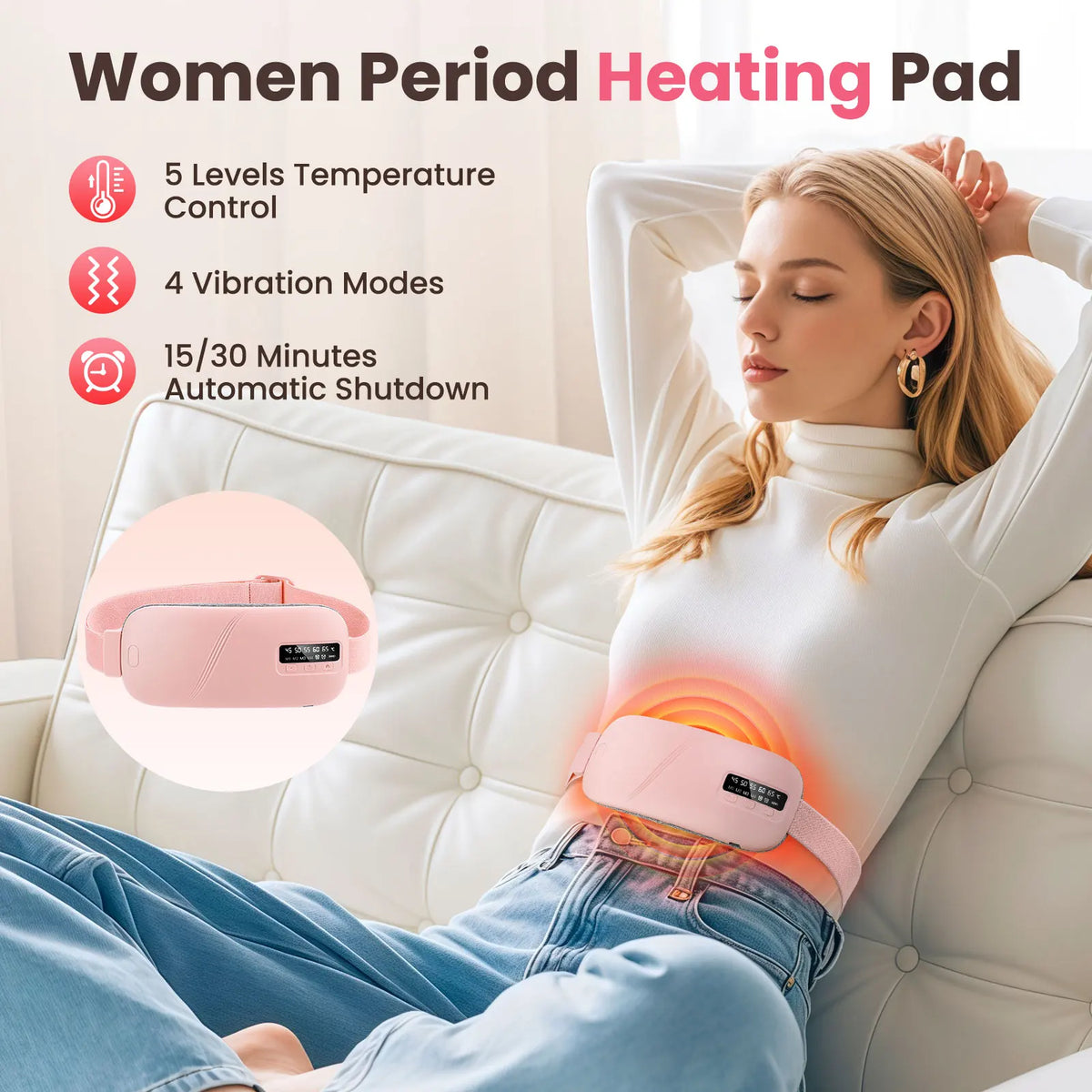 5-Mode Electric Heating and Vibration Waist Massage Belt