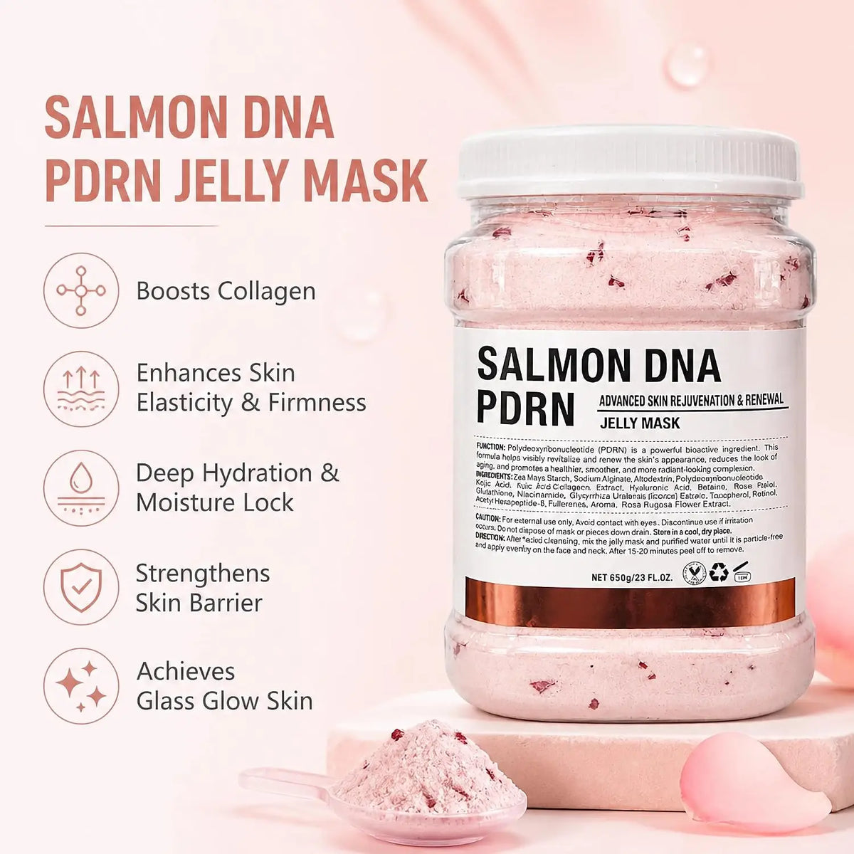 YMEYFAN Salmon PDRN Collagen Jelly Peel-Off Mask, 650 g