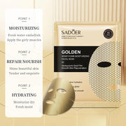 SADOER 24K Gold Facial Mask Sheets, 20 Pieces