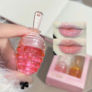 Small Honeypot Lip Oil, Peach and Honey