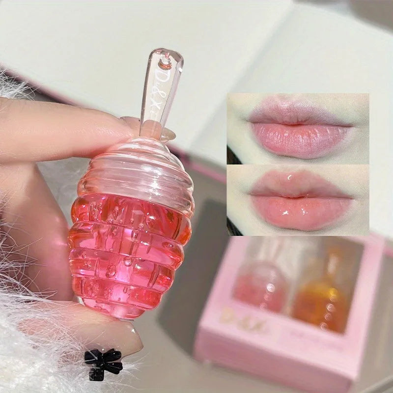 Small Honeypot Lip Oil, Peach and Honey