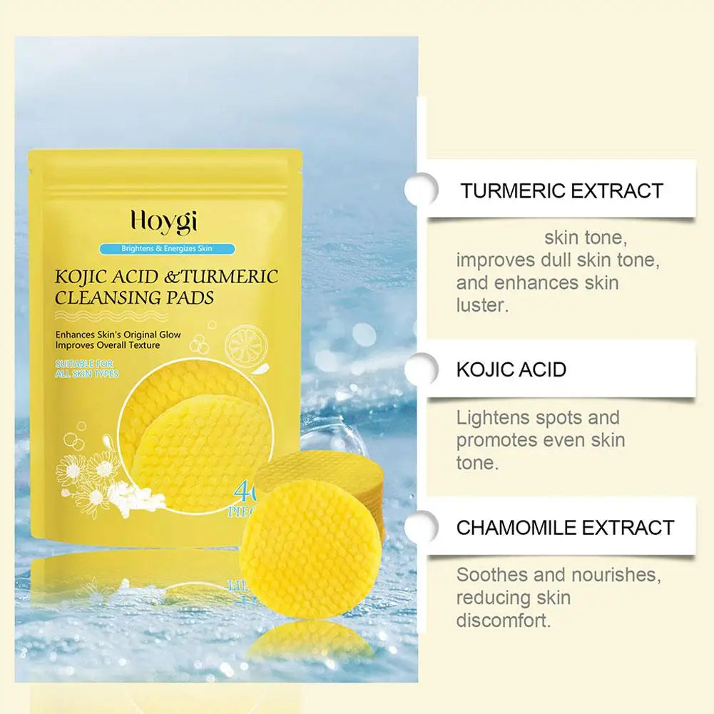 Turmeric and Kojic Acid Cleansing Pads, 40 or 50 Pieces