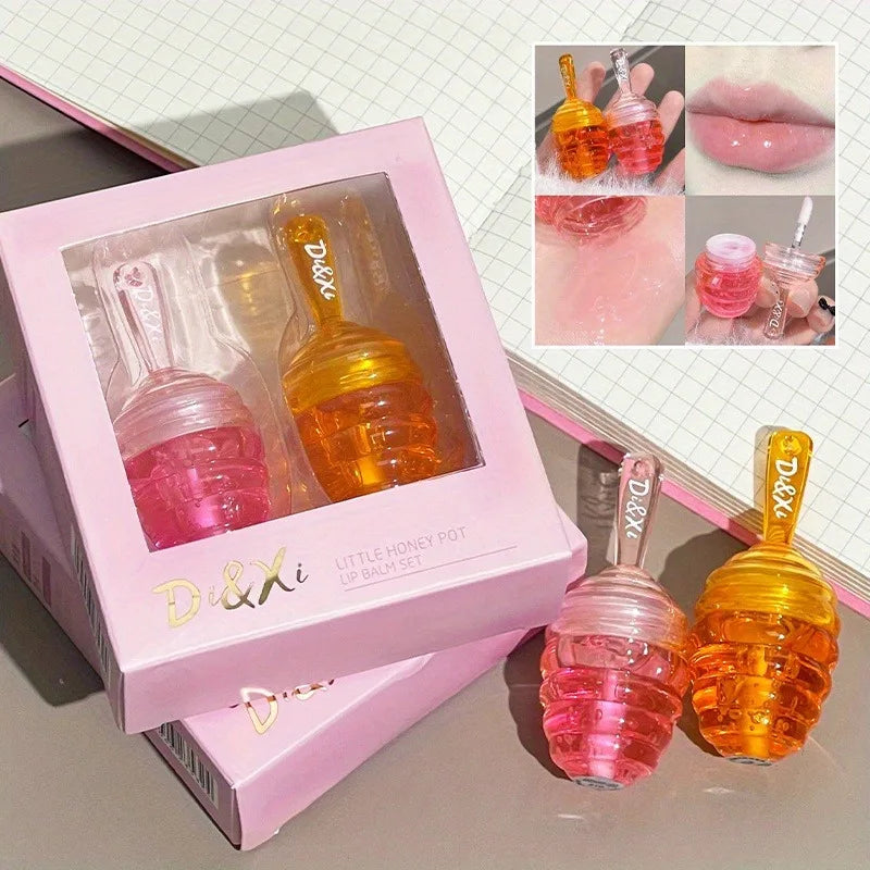 Small Honeypot Lip Oil, Peach and Honey