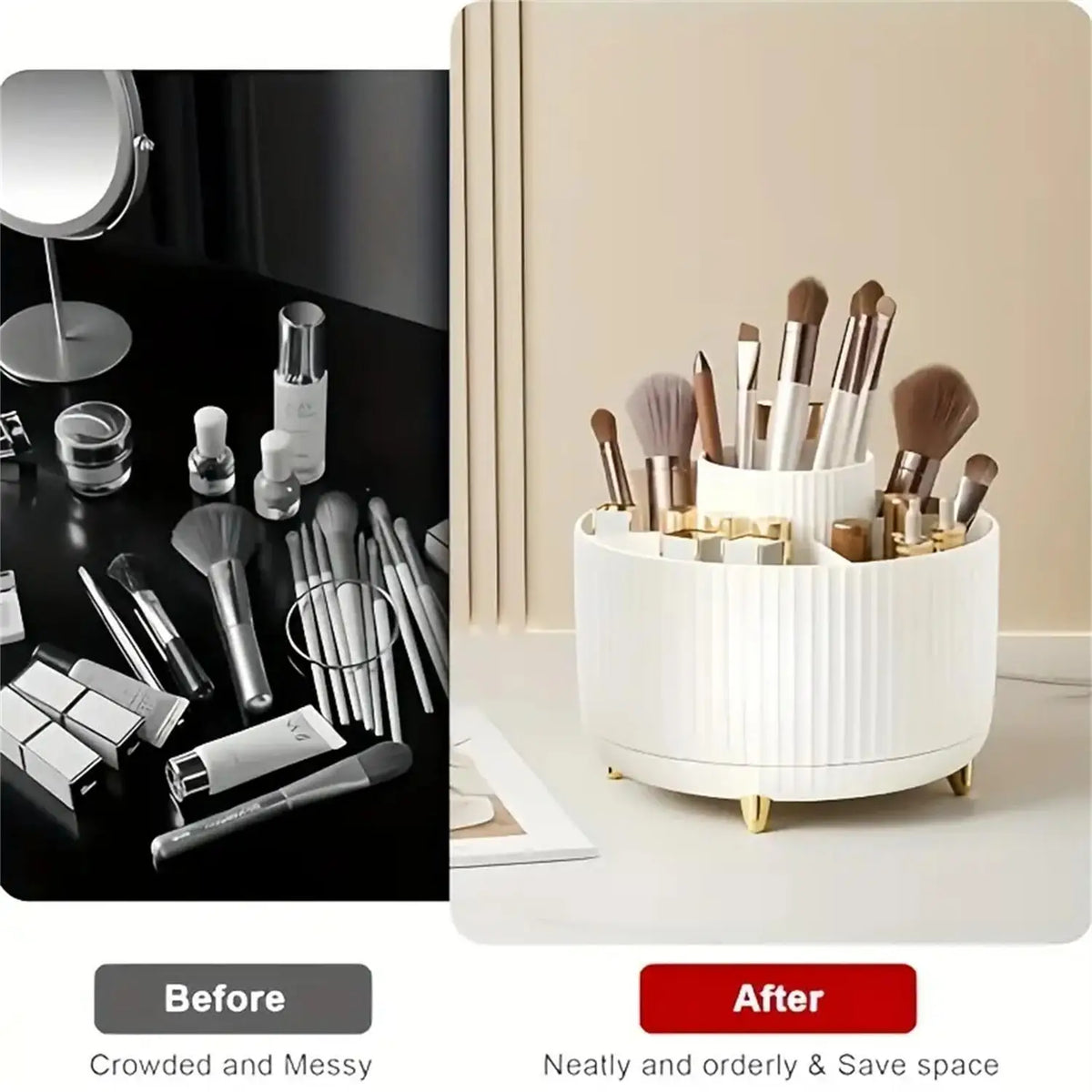 360° Rotating Makeup Organizer, 5 Compartments