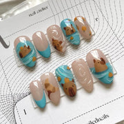 Romantic Y2K Star Press-On Nails, 24-Piece Almond Set