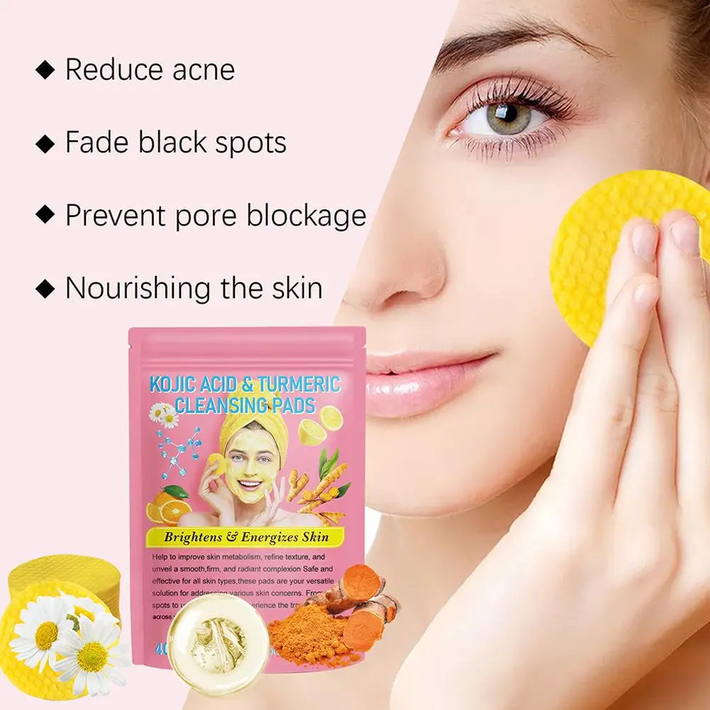 Turmeric and Kojic Acid Cleansing Pads, 40 or 50 Pieces