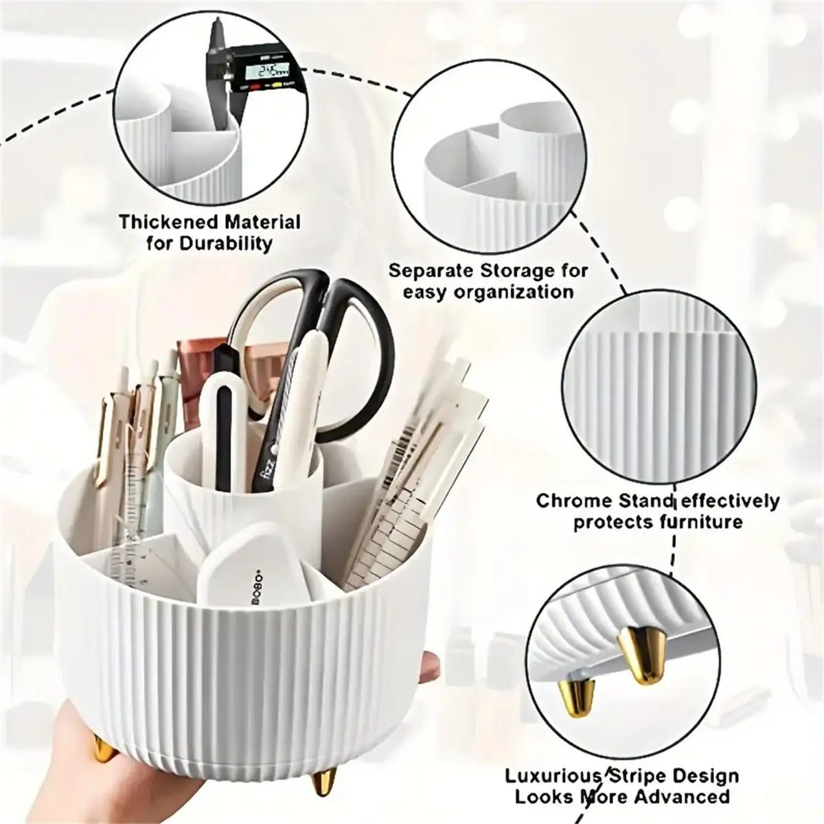 360° Rotating Makeup Organizer, 5 Compartments