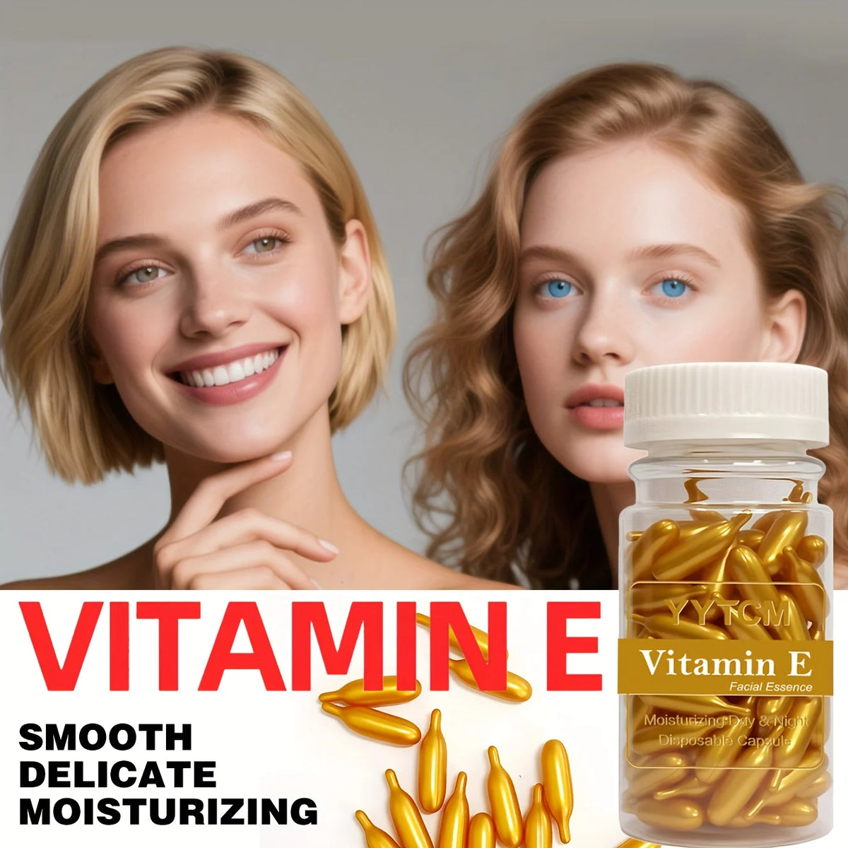 Vitamin E Facial Serum Capsules, 90 Capsules