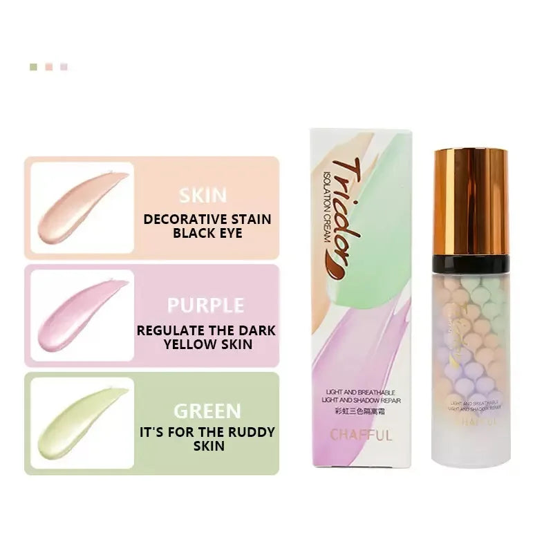 Tri-Color Makeup Primer Cream, 40g