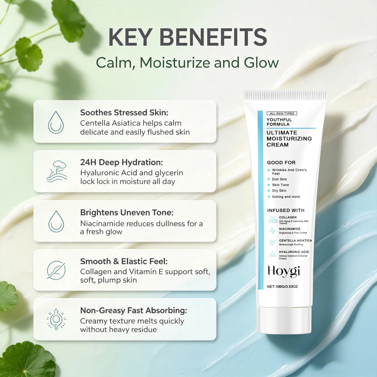 Centella and Hyaluronic Acid Moisturizing Cream