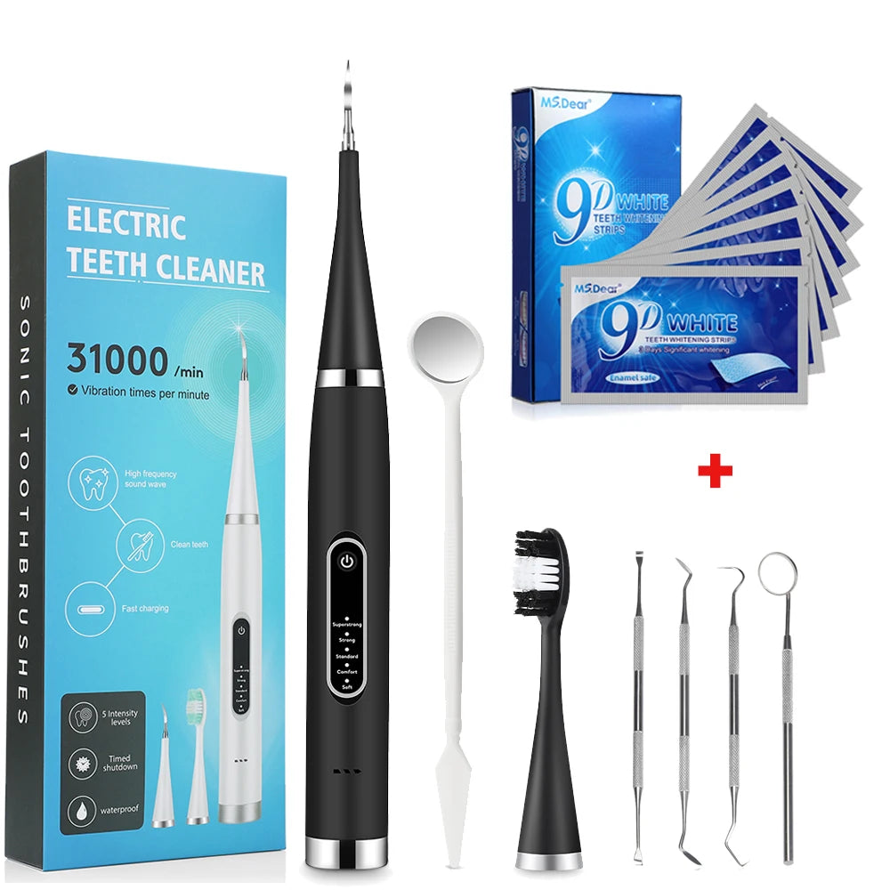 Electric Dental Scaler and Teeth Whitening Strip Set