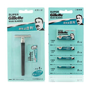 Gillette Super Blue Straight Razor with Stainless Steel Blades