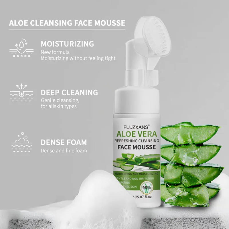 FUJZXANS Aloe Vera Facial Cleansing Mousse, 150 ml