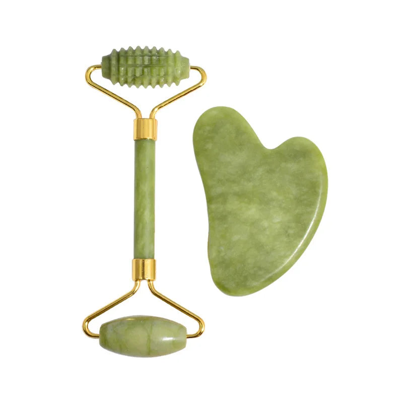 2-Piece Facial Roller and Gua Sha Massage Set