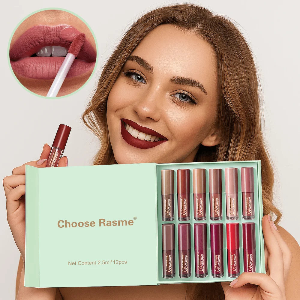 12-Piece Matte Liquid Lipstick and Lip Liner Set