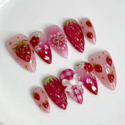 Pearl Starlight Floral Press-On Nails, 24-Piece Set