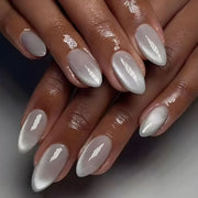 Metallic Cat Eye French Press-On Nails, 24-Piece Set