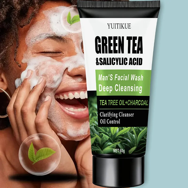 WaterIceLevin Green Tea and Salicylic Acid Men's Facial Cleanser, 60 g