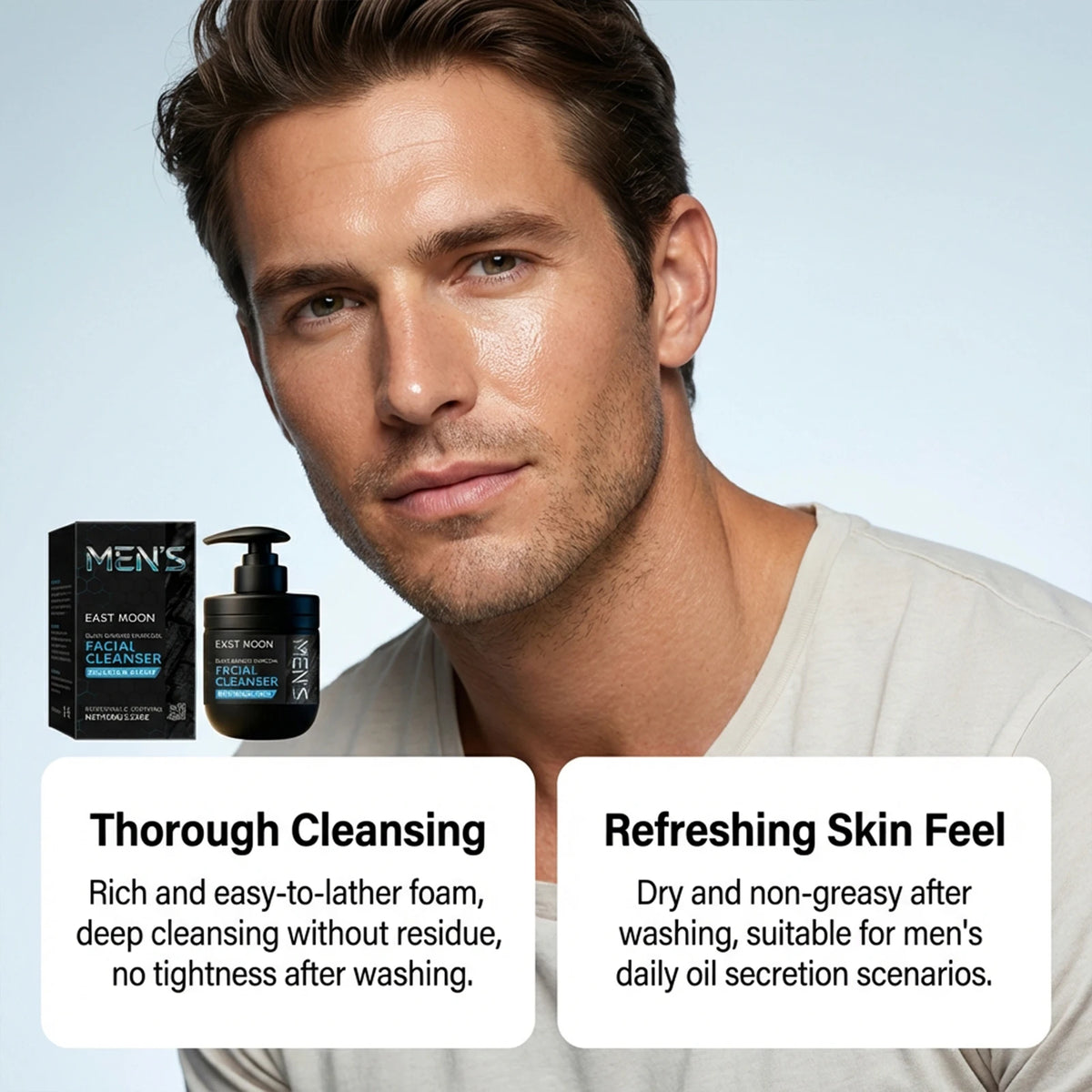 East Moon Charcoal Men's Facial Cleanser, 100 g