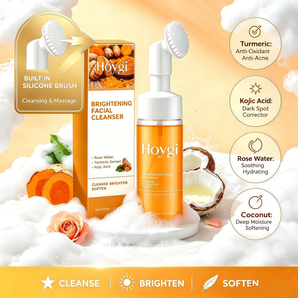 HOYGI 2-in-1 Turmeric Facial Cleanser