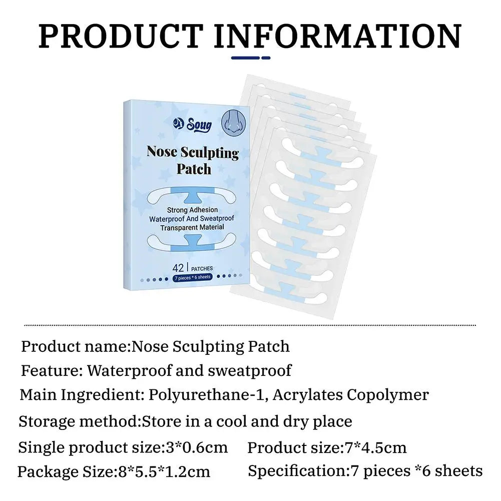 Nose Wing Shaping Stickers, 42 Pieces