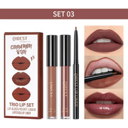 QIBEST 3-Piece Liquid Lip and Lip Liner Set