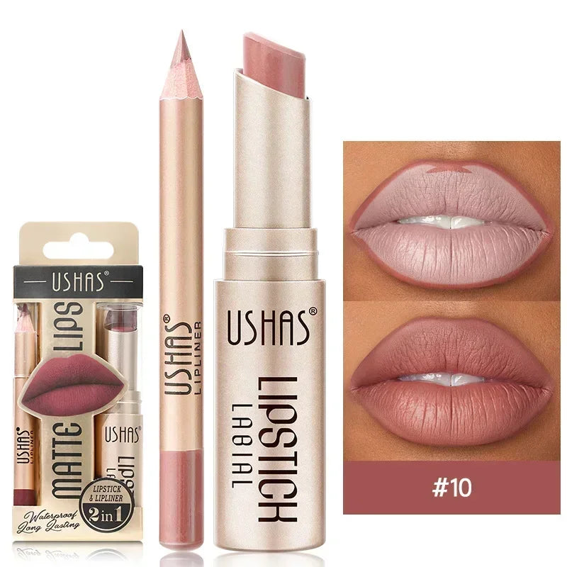 SAKSRAAR 2-in-1 Matte Lipstick and Lip Liner Set