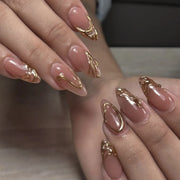 Metallic Cat Eye French Press-On Nails, 24-Piece Set