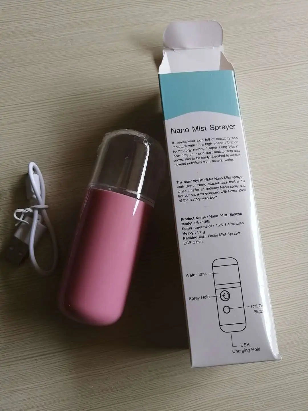 Portable Nano Facial Mister, USB Rechargeable