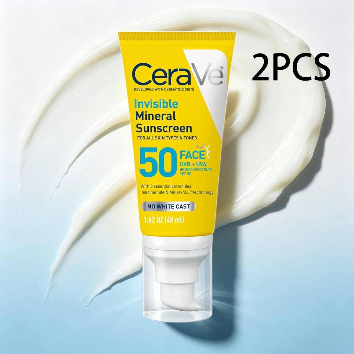 CeraVe Invisible Mineral Sunscreen SPF 50, 1.62 oz