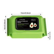 Avocado-Scented Makeup Removing Wipes, 80 Pieces