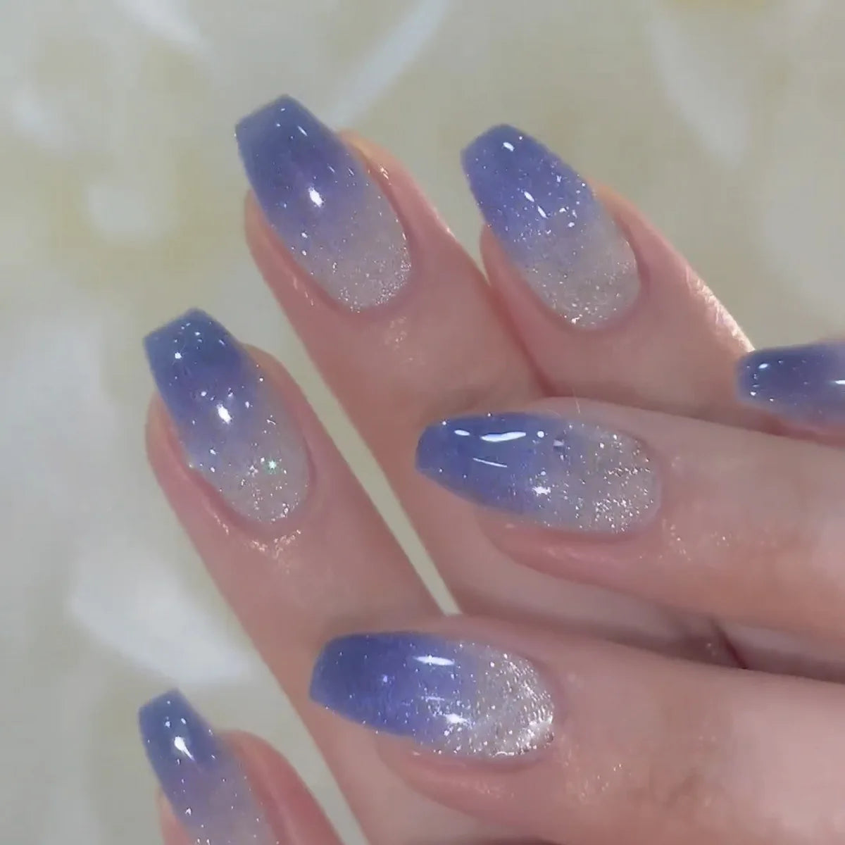 Romantic Y2K Star Press-On Nails, 24-Piece Almond Set