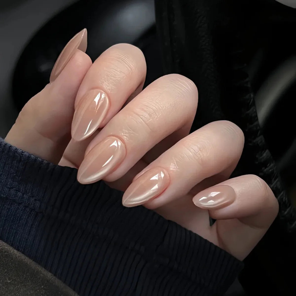 Metallic Cat Eye French Press-On Nails, 24-Piece Set
