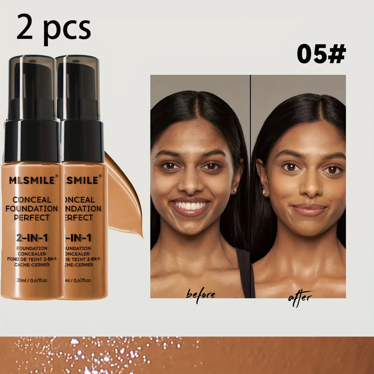 2-in-1 Oil-Control Liquid Foundation and Concealer
