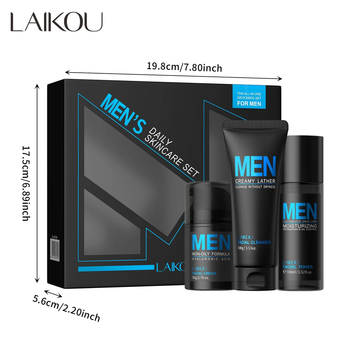 LAIKOU Men's 3-Step Skincare Set