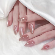 Metallic Cat Eye French Press-On Nails, 24-Piece Set
