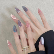 Metallic Cat Eye French Press-On Nails, 24-Piece Set