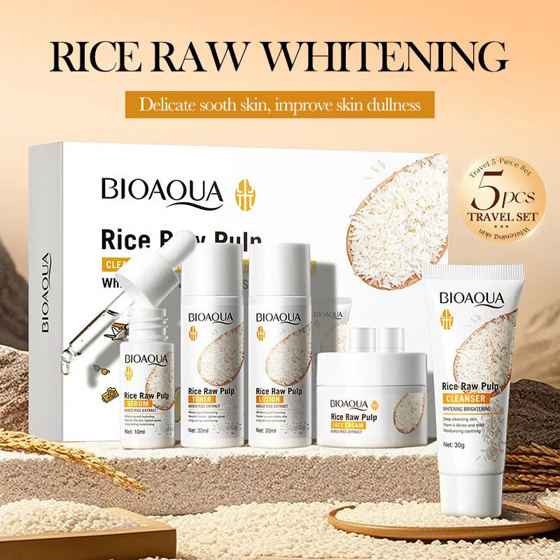 BIOAOUA Rice Skincare Set, 5 Pieces