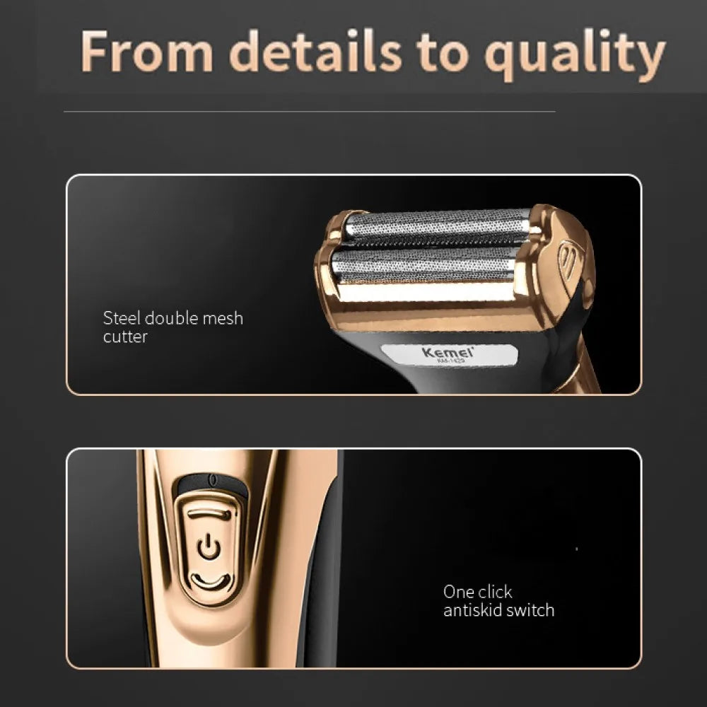 Kemei KM-1429 3-in-1 Electric Shaver and Hair Trimmer
